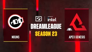 Dota2  nouns vs Apex Genesis  Game 1  DreamLeague Season 23  CQ  NA [upl. by Llerrat]