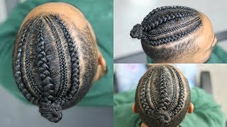 How To Get Man Braids  Braided Man Bun Tutorial  Watch Me Work [upl. by Nuawtna]