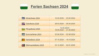 Ferien Sachsen 2024 [upl. by Utir]