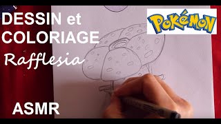 ASMR français  Dessin et coloriage  Rafflesia Pokémon [upl. by Reklaw]