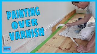 Painting over a varnished skirting board [upl. by Rastus]