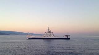 Car and Train ferry Fata Morgana sailing the Strait of Messina [upl. by Adriel]