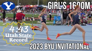 Jane Hedengren 1600m 2023 BYU Invite [upl. by Trant711]