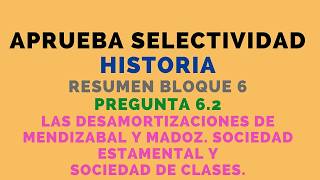 BLOQUE 62 RESUMEN LAS DESAMORTIZACIONES DE MENDIZABAL Y MADOZ SELECTIVIDAD HISTORIA EN AMAZON [upl. by Nirrok]