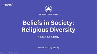 Religious Diversity  Beliefs in Society  ALevel Sociology [upl. by Cherey]