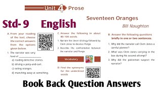 9th Standard English Seventeen Oranges Book Back answers  9th English Unit 4 Prose [upl. by Navlys]