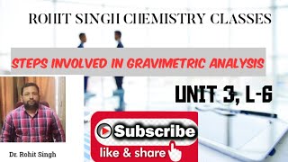 STEPS INVOLVED IN GRAVIMETRIC ANALYSIS [upl. by Sirk]