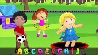 ABC Alphabet Song in HD with Lyrics  Childrens Nursery Rhymes by eFlashApps [upl. by Kevon555]