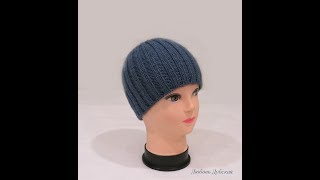 Мастер класс Любимая шапка моего мужа  Вяжется быстро и легко Mens knitted hat Master Class [upl. by Gustavus449]