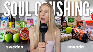 I Got 100 Groceries in Canada vs Sweden shocking results [upl. by Atekin]