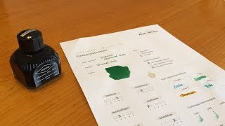 Diamine Sherwood Green  Premiumtinte  Review [upl. by Ahsyas748]