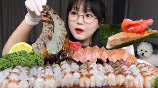 홈마카세 먹방 생새우 아귀간 버터구이까지 Raw Shrimp amp Monkfish Liver Mukbang ASMR [upl. by Itsirhc]