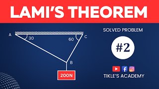 LAMIS THEOREM SOLVED PROBLEM 2 IN ENGINEERING MECHANICS IN HINDI TIKLESACADEMY [upl. by Nisbet]