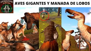 UN AVE MONSTRUOSA Y LA MANADA DE LOBOS  Cenozoic Survival Roblox [upl. by Lindie852]