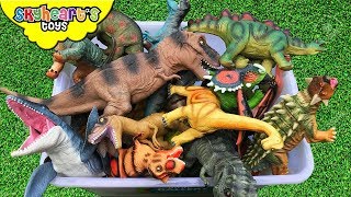 DINOSAUR FIGHT in Box Skyheart Toys Dinosaurs battle prehistoric trex mosasaurus [upl. by Terrye227]