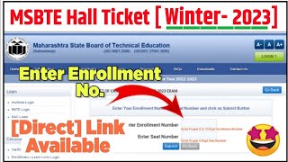 🔴MSBTE New Update MSBTE Hall Ticket Winter 2023😰MSBTE Exam Date [upl. by Nnairb365]