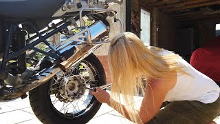 BMW R1200GS Adventure rear shock repairrebuild [upl. by Leahicm]