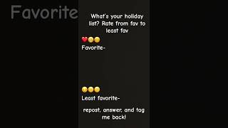 what’s your holiday list holidays fyp viralvideo [upl. by Anibas]