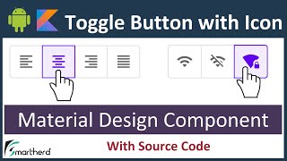 How to create Toggle buttons with icon Only Android Studio Tutorial Kotlin [upl. by Ennaitsirk]