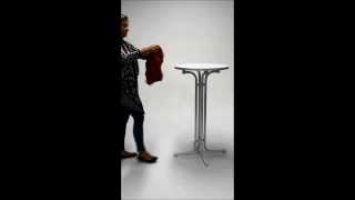 How to Put Stretch Tablecloths on Bar Tables  Product Assembly  Displays2go® [upl. by Nitsid]