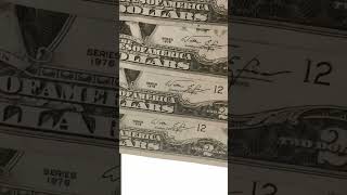 💴 💲 FREE MONEY FROM MY BANK  I Got Four 1976 Two Dollar Bills Worth a Lot of Money shorts [upl. by Nylsaj]