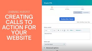 Learning HubSpot  Creating Calls to Action for Your Website [upl. by Atram]