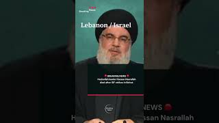 🚨🇮🇱🇱🇧 NEWS ALERT  Hezbollah leader Hassan Nasrallah died after IDF strikes in Beirut [upl. by Adanama]