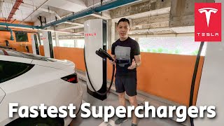 Tour of V4 Supercharger Station IOI Mall Puchong [upl. by Fife]