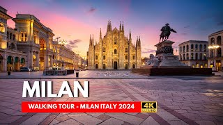 Milan Italy 4K Walking Tour 🇮🇹 Milan Italy  Travel Vlog 2024  4K [upl. by Nit]