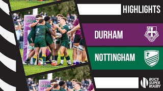 Durham vs Nottingham  BUCS Super Rugby Highlights [upl. by Yks]