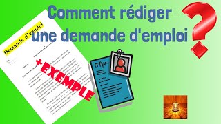 Comment rédiger une demande demploi avec exemple [upl. by Akiehsal]