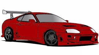 How to draw and color a car in red [upl. by Llevert129]