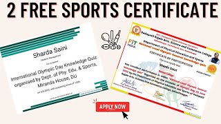 2 Free Sports Certification  Olympic Knowledge Free Certificate  Sports Free Certificate [upl. by Louisa]