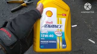 VPERMAN 150 Change oil gamit Ang shell ADVANCE 15W40 [upl. by Arec22]