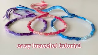 how to make easy bracelet  string bracelet tutorial easy  Chinese staircase bracelet pattern diy [upl. by Kirkpatrick]