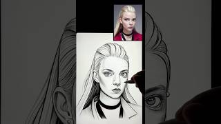 Drawing Anya Taylor Joy  How to Draw a Realistic Face From a Photo [upl. by Dilan]