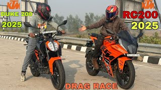 2024 KTM RC 200 VS 2025 DUKE 200 ll 🚀🔥 TOP END RACE 🔥 👌 UNEXPECTED RESULT [upl. by Hedveh]