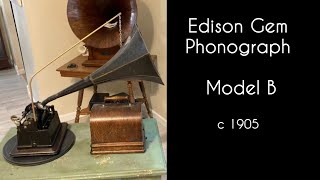 Edison Gem Phonograph Model B c 1905 Playing A Waltz [upl. by Aititil]