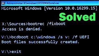 How to fix Bootrec fixboot Access is denied Windows 10 Complete Tutorial [upl. by Varney476]