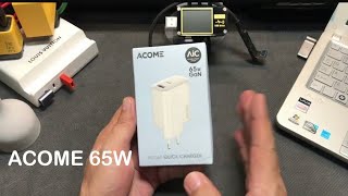 ACOME 65W SUPORT LAPTOP amp MACBOOK  PROTOKOL VOOC DI USBA [upl. by Joash618]