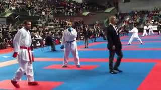 WM Halbfinale Kumite Team mit Heinrich Leistenschneider [upl. by Sharpe509]