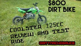 2020 COOLSTER 125CC DIRT BIKE REVIEW AND WHEELIES [upl. by Nyrak172]