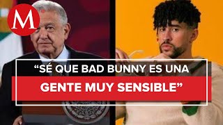 AMLO invita a Bad Bunny a cantar al Zócalo pero gratis [upl. by Udell415]