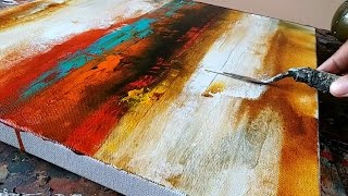 Abstract Painting  Easy How to paint acrylic abstract painting Just using palette knife  Demo [upl. by Lenor339]