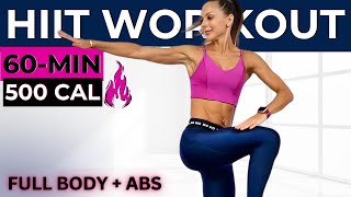 60MIN LOWIMPACT HIIT WORKOUT WITH WEIGHTS total body weight loss body toning  abs workout [upl. by Imogene]