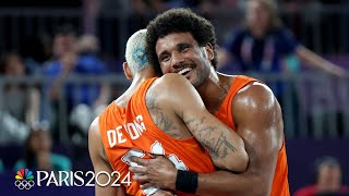 Netherlands wins 3x3 gold medal game on BUZZERBEATER over France  Paris Olympics  NBC Sports [upl. by Virgina483]