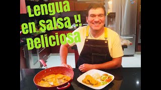 LENGUA EN SALSA  Deliciosa blanda y económica [upl. by Ysle]