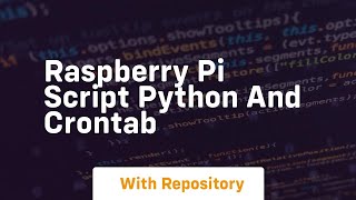 Raspberry pi script Python and Crontab [upl. by Aritak607]