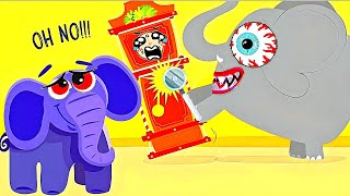 THE 2 ELEPHANT BROKE THE POOR CLOCK  HICKORY DICKORY DOCK [upl. by Alguire]