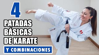 4 PATADAS BASICAS DE KARATE  Combinación de Piernas [upl. by Franci]